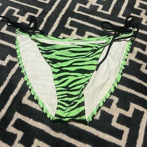 FOREVER 21 Women’s zebra striped side tie bikini bottom